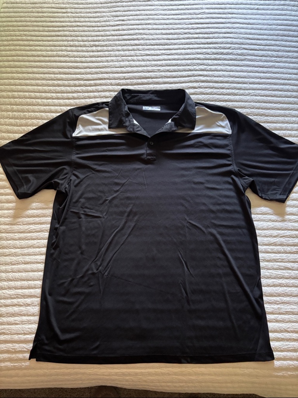 Callaway Men's Black Polo Shirt with Gray Shoulder Panels